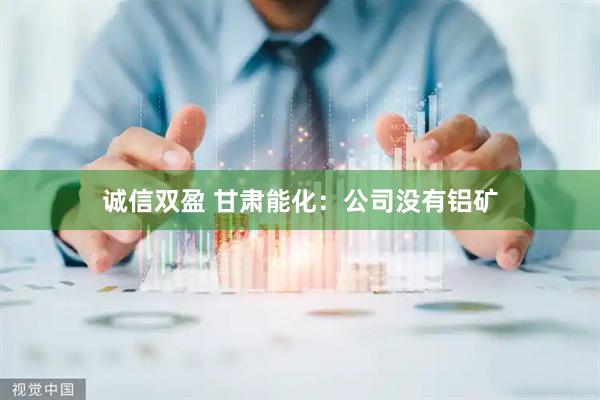 诚信双盈 甘肃能化：公司没有铝矿